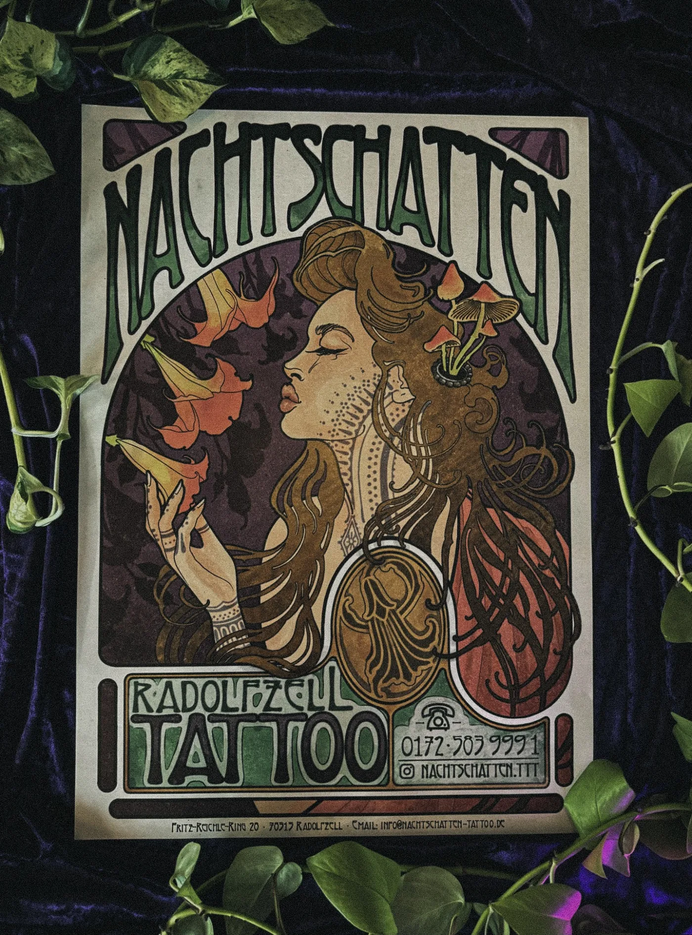 Nachtschatten Plakat – Art Nouveau Motiv